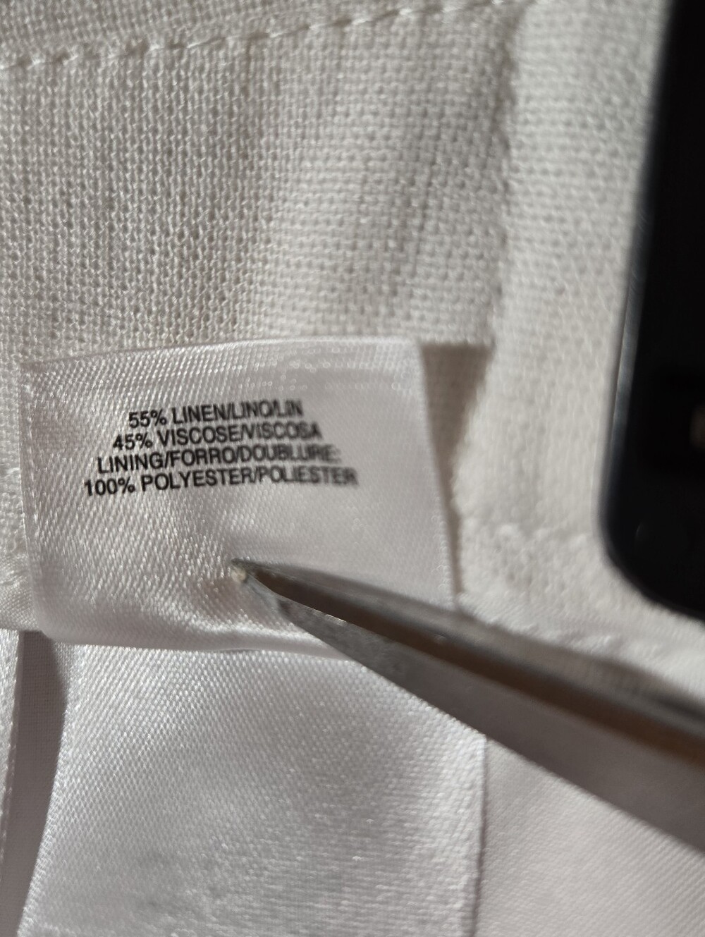 Evan Picone Black Label NWT Linen Rayon Pants 12 Lined Straight Leg White Ankle - Picture 6 of 6